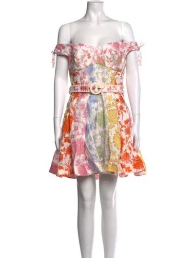 Pre-owned Zimmermann Linen Mini Dress In White
