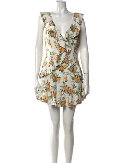 Pre-owned Zimmermann Linen Mini Dress In White