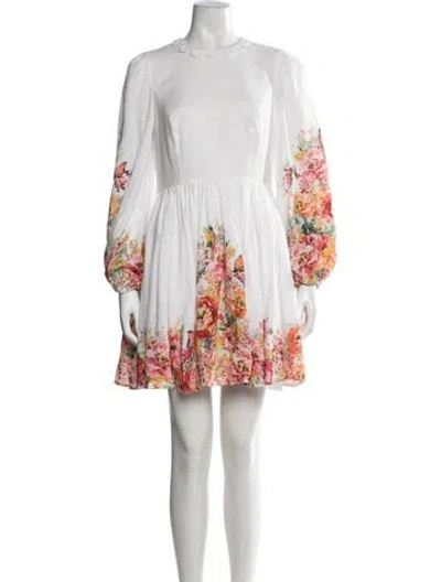 Pre-owned Zimmermann Linen Mini Dress In White
