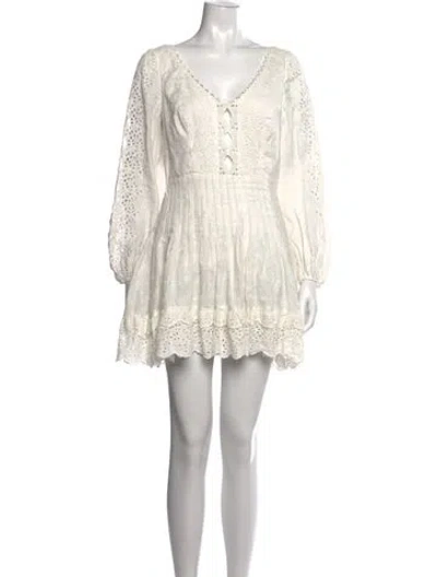 Pre-owned Zimmermann Linen Mini Dress In White