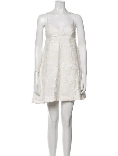Pre-owned Zimmermann Linen Mini Dress In White