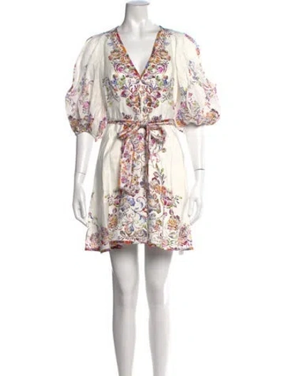 Pre-owned Zimmermann Linen Mini Dress In White