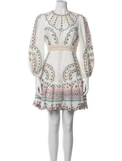 Pre-owned Zimmermann Linen Mini Dress In White