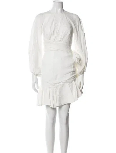 Pre-owned Zimmermann Linen Mini Dress In White