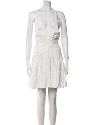 Pre-owned Zimmermann Linen Mini Dress In White