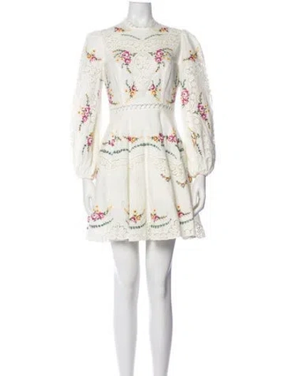 Pre-owned Zimmermann Linen Mini Dress In White