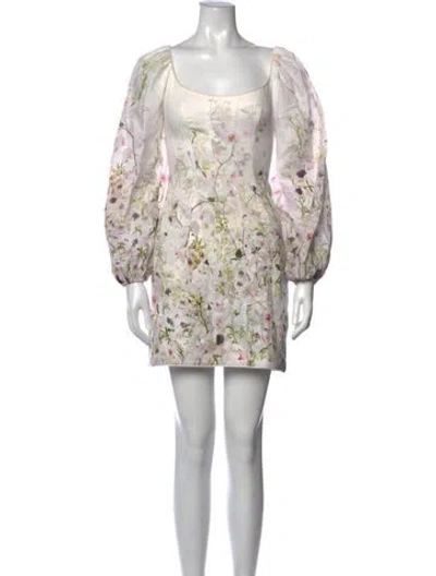 Pre-owned Zimmermann Linen Mini Dress In White