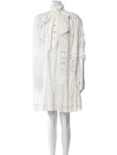 Pre-owned Zimmermann Linen Mini Dress In White
