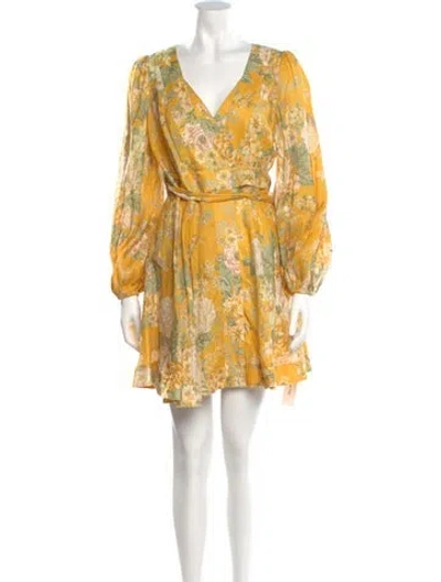 Pre-owned Zimmermann Linen Mini Dress In Yellow