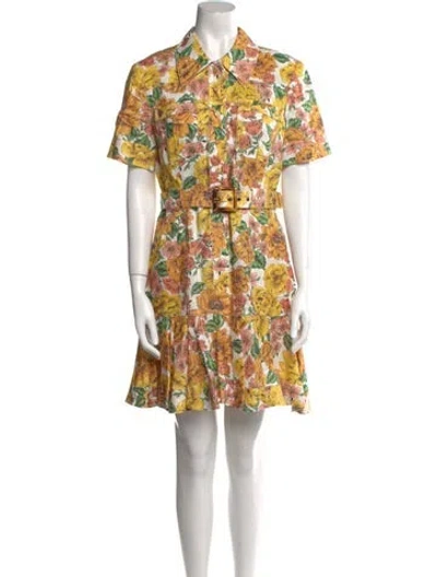 Pre-owned Zimmermann Linen Mini Dress In Yellow