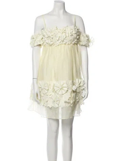 Pre-owned Zimmermann Linen Mini Dress In Yellow