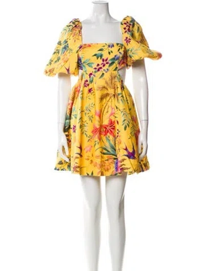 Pre-owned Zimmermann Linen Mini Dress In Yellow