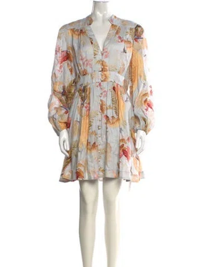 Pre-owned Zimmermann Linen Mini Dress In Yellow