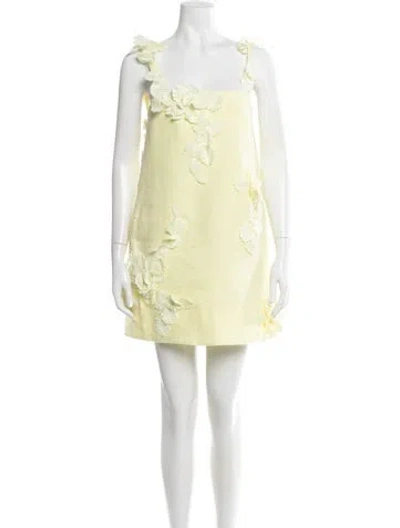 Pre-owned Zimmermann Linen Mini Dress In Yellow