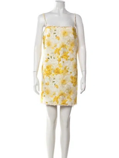 Pre-owned Zimmermann Linen Mini Dress In Yellow