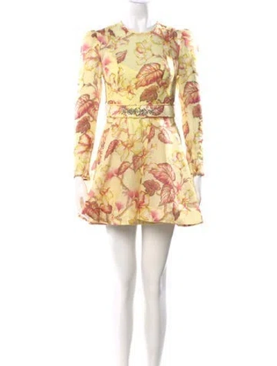 Pre-owned Zimmermann Linen Mini Dress In Yellow