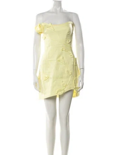 Pre-owned Zimmermann Linen Mini Dress In Yellow