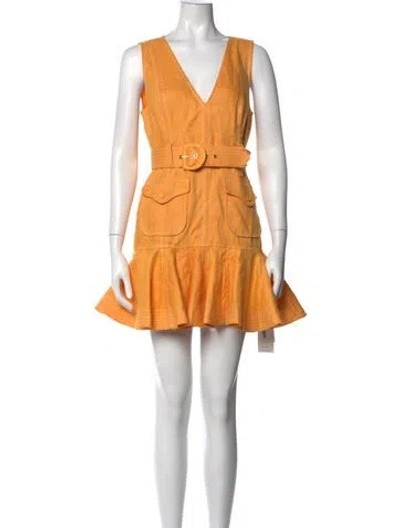 Pre-owned Zimmermann Linen Mini Dress In Yellow