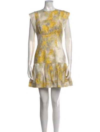 Pre-owned Zimmermann Linen Mini Dress In Yellow
