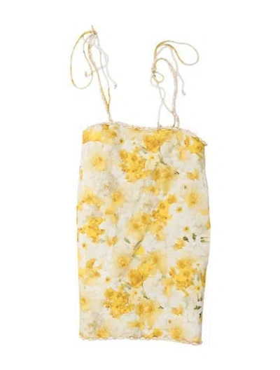Pre-owned Zimmermann Linen Mini Dress In Yellow