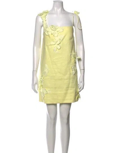 Pre-owned Zimmermann Linen Mini Dress In Yellow