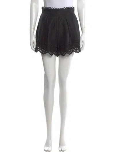 Pre-owned Zimmermann Linen Mini Shorts In Black