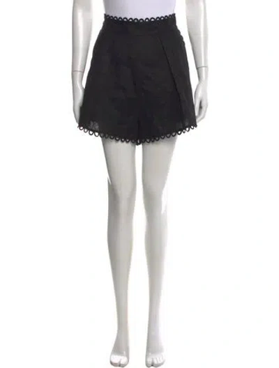 Pre-owned Zimmermann Linen Mini Shorts In Black