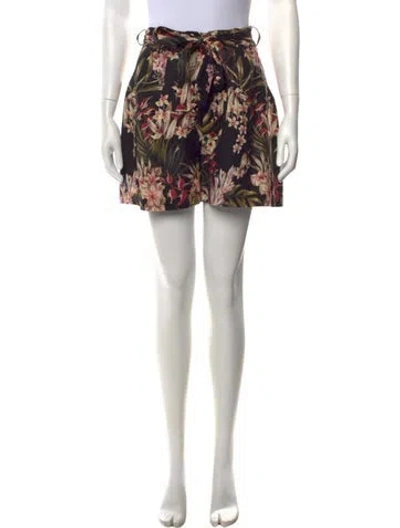 Pre-owned Zimmermann Linen Mini Shorts In Black