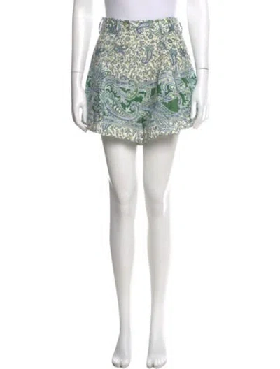 Pre-owned Zimmermann Linen Mini Shorts In Blue