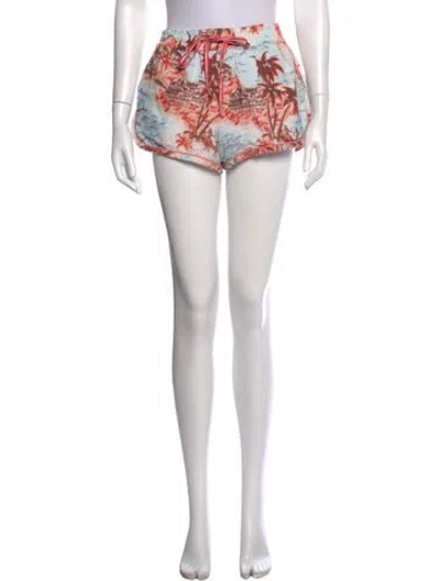 Pre-owned Zimmermann Linen Mini Shorts In Blue