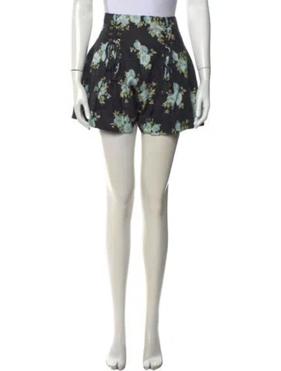 Pre-owned Zimmermann Linen Mini Shorts In Blue