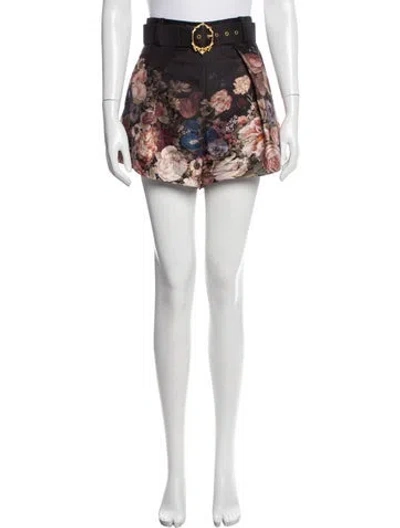 Pre-owned Zimmermann Linen Mini Shorts In Brown
