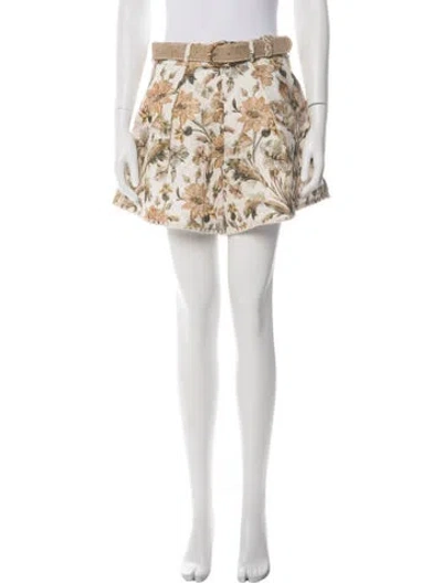 Pre-owned Zimmermann Linen Mini Shorts In Green