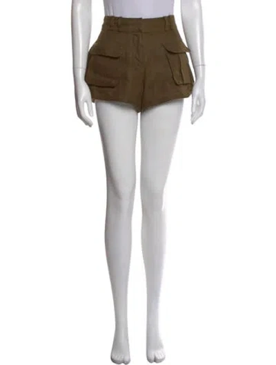 Pre-owned Zimmermann Linen Mini Shorts In Green