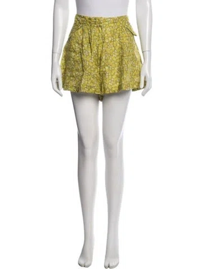 Pre-owned Zimmermann Linen Mini Shorts In Green