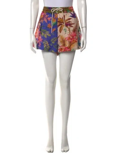 Pre-owned Zimmermann Linen Mini Shorts In Green