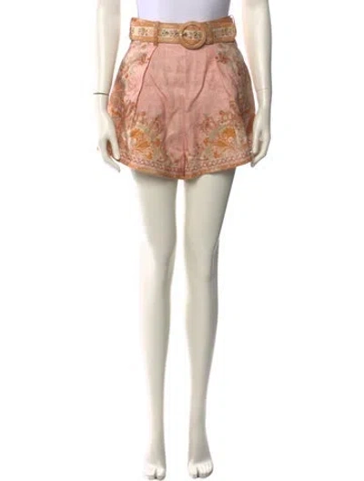 Pre-owned Zimmermann Linen Mini Shorts In Multi