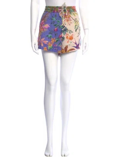 Pre-owned Zimmermann Linen Mini Shorts In Multi