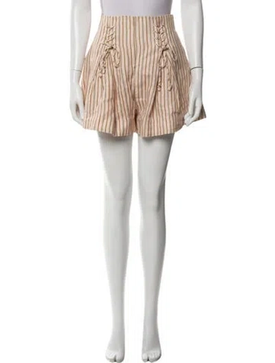 Pre-owned Zimmermann Linen Mini Shorts In Multi