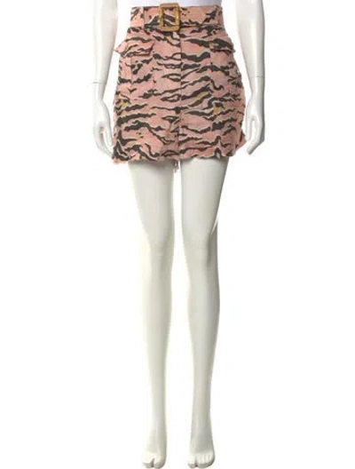 Pre-owned Zimmermann Linen Mini Shorts In Multi