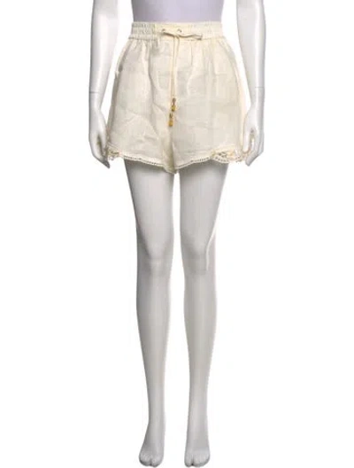 Pre-owned Zimmermann Linen Mini Shorts In Neutral