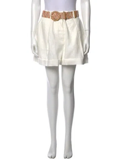Pre-owned Zimmermann Linen Mini Shorts In Neutral