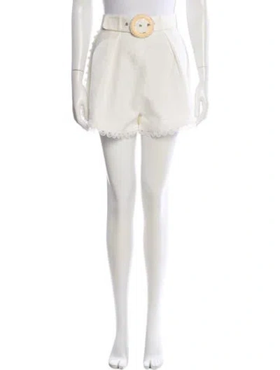 Pre-owned Zimmermann Linen Mini Shorts In Neutral