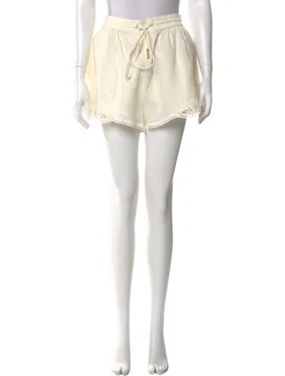 Pre-owned Zimmermann Linen Mini Shorts In Neutral