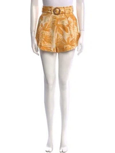 Pre-owned Zimmermann Linen Mini Shorts In Neutral