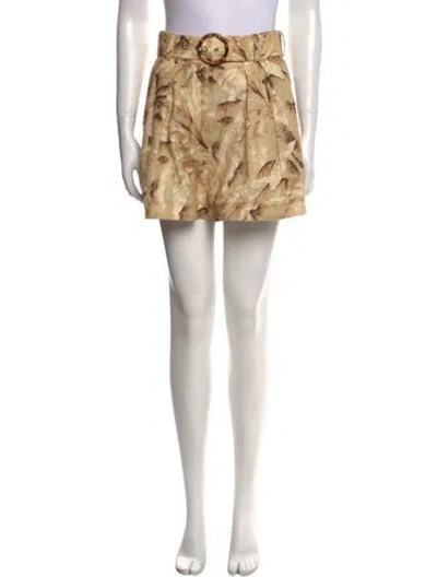 Pre-owned Zimmermann Linen Mini Shorts In Neutral