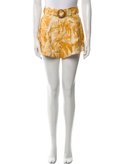 Pre-owned Zimmermann Linen Mini Shorts In Neutral