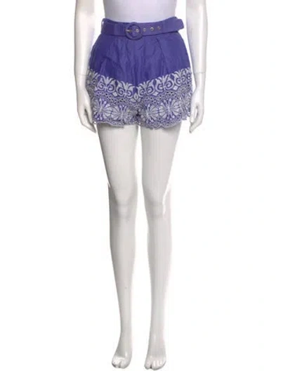 Pre-owned Zimmermann Linen Mini Shorts In Neutral
