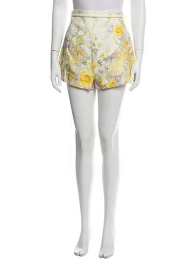 Pre-owned Zimmermann Linen Mini Shorts In Neutral