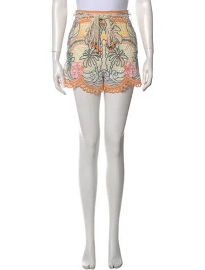 Pre-owned Zimmermann Linen Mini Shorts In Neutral